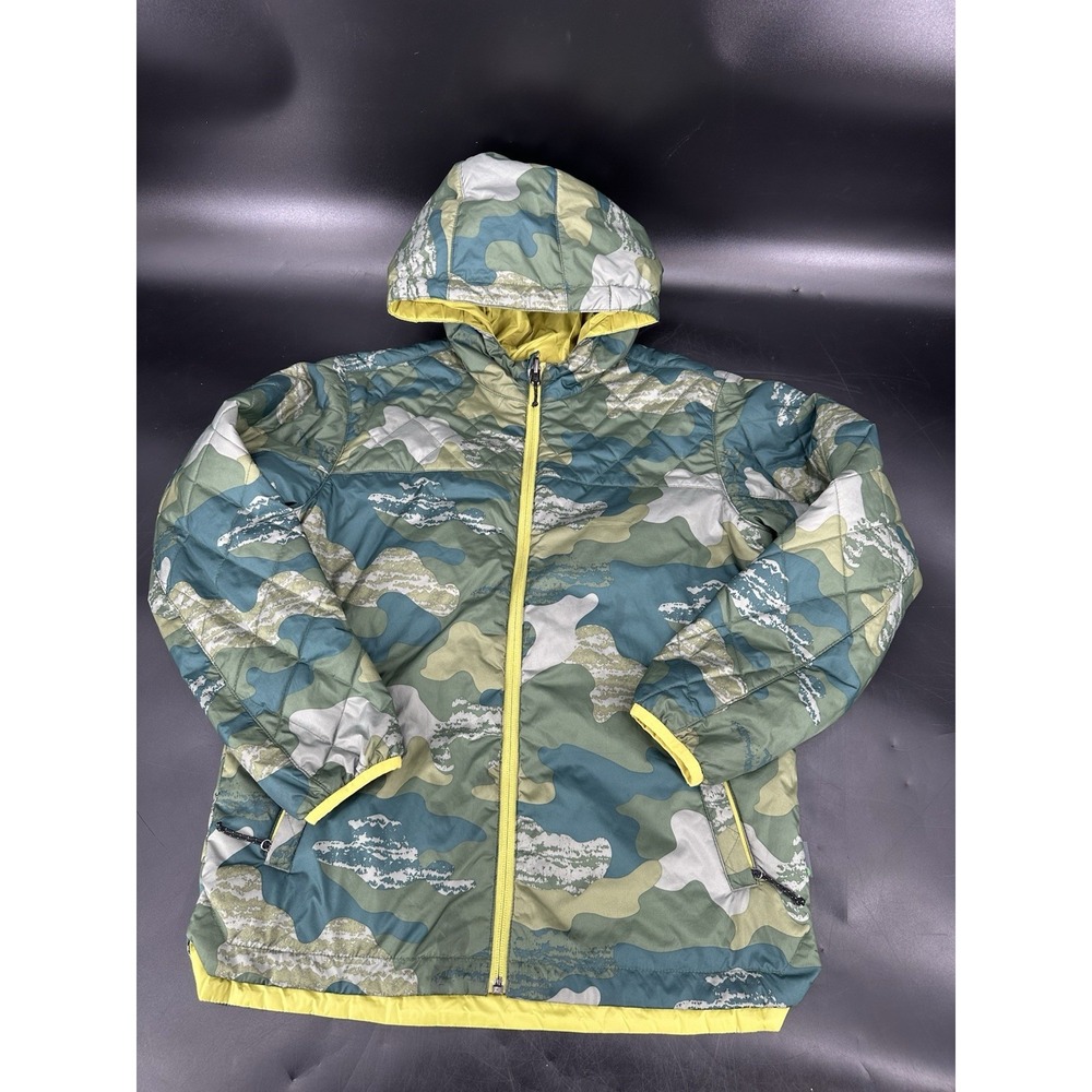 Stio‎ Second Light Windshell Jacket Boys 14 Camo Topo Print Blue Ultralight